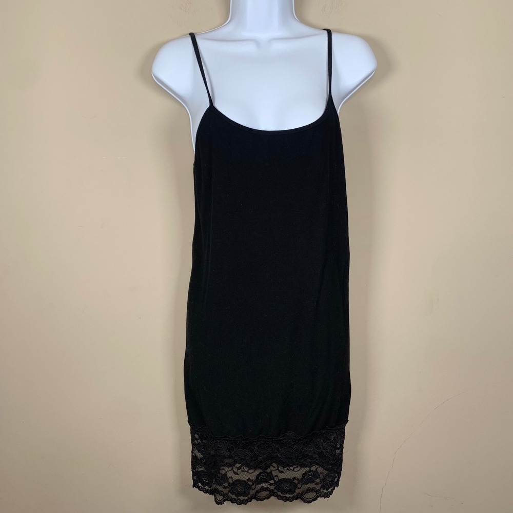 M. Rena Bodycon  Layering Tank Slip Dress Wide Lace Trim Size M/L